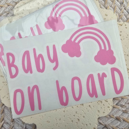 Creations by Julietta Bumper Sticker - Baby On Board,  Soft Pink