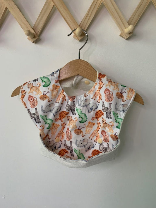 Charlie Rose Handcrafted Food Catcher Bib Safari Animal,   6-12 months